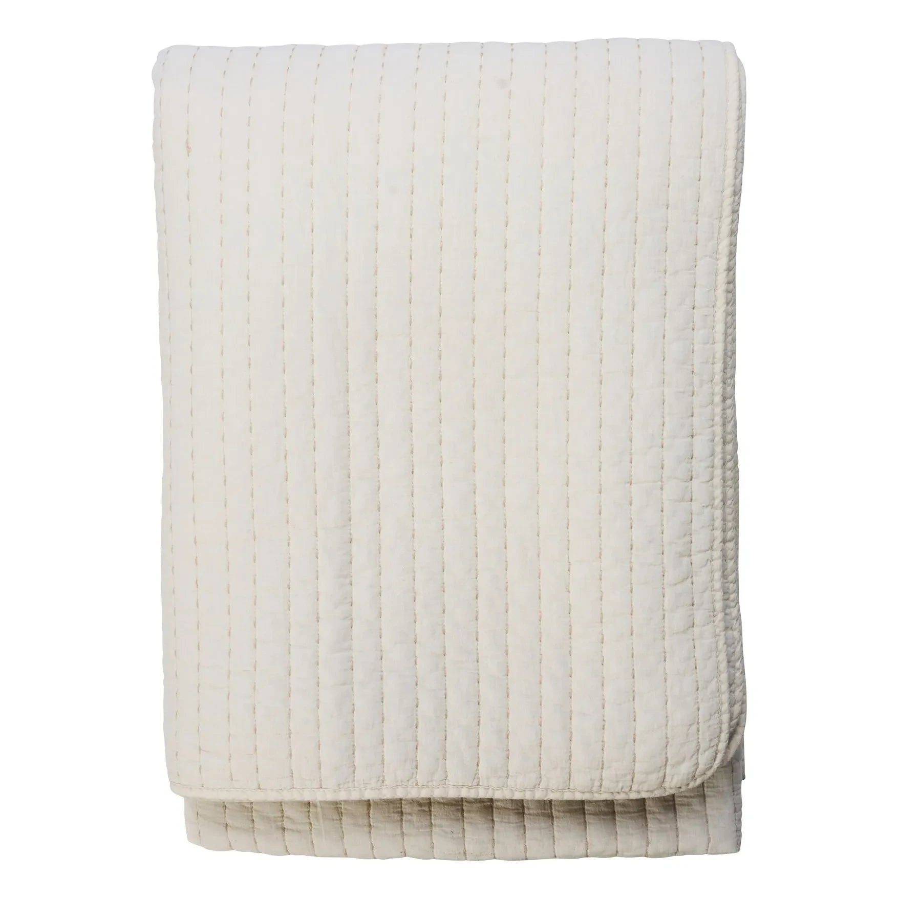 Madam Stoltz - Quilted Cotton Bedspread | White