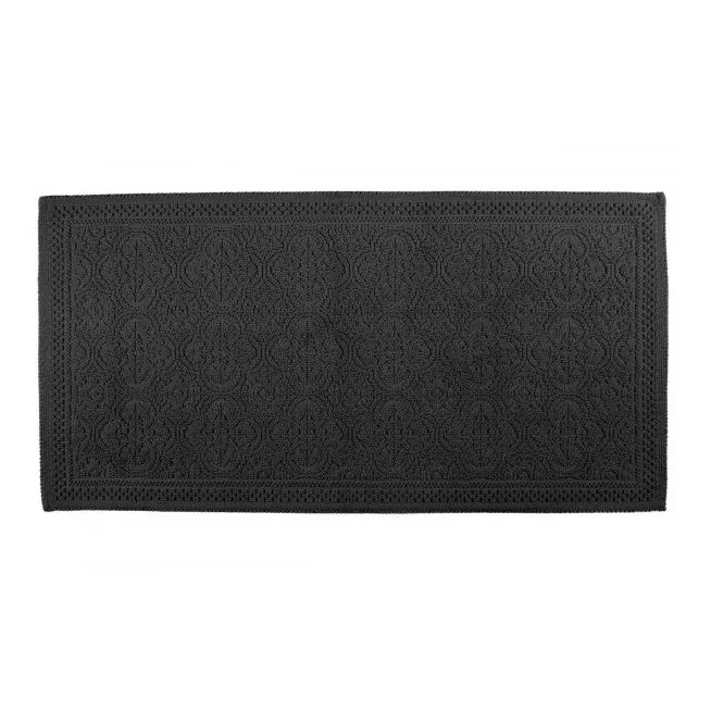 Haomy - Relief Pattern Cotton Bath Mat 55x110cm | Black