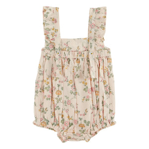 Emile et Ida - Organic Cotton Floral Print Romper | Light Pink