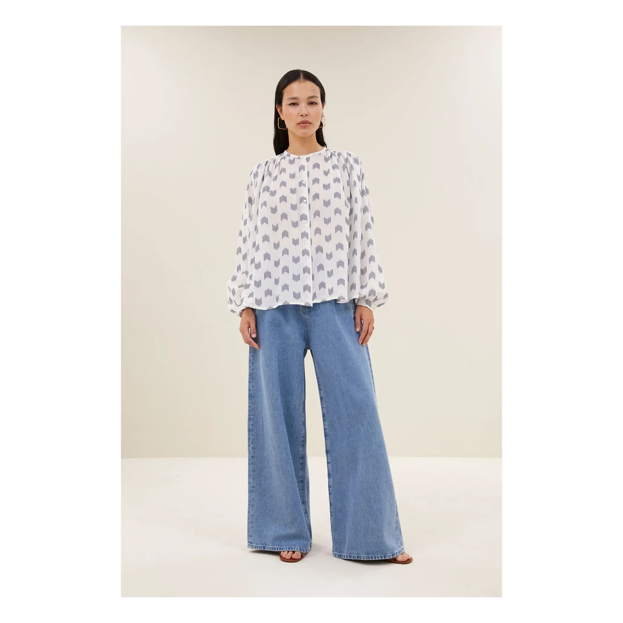 By Bar - Nyka Oase Cotton Blouse | Blue