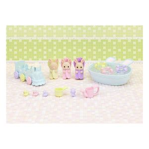 Sylvanian Families - Lapin üçüzleri Krem ve banyo aksesuarları