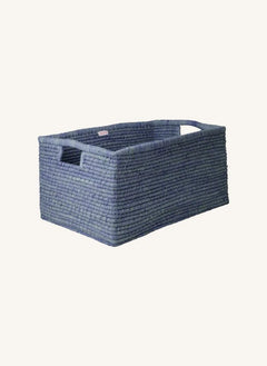Rice - Raffia Storage Basket | Blue
