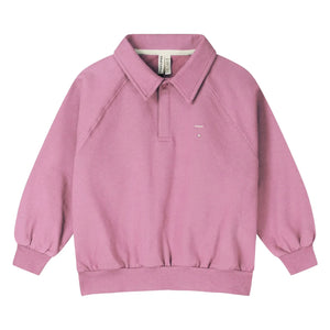 Gray Label - Organik pamuklu polo yaka sweatshirt | Pembe