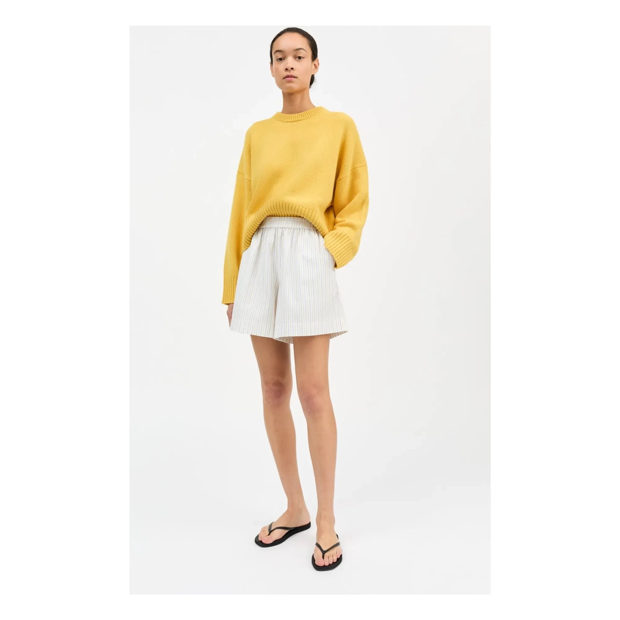 Skall Studio - Edgar Striped Cotton Shorts | Blue
