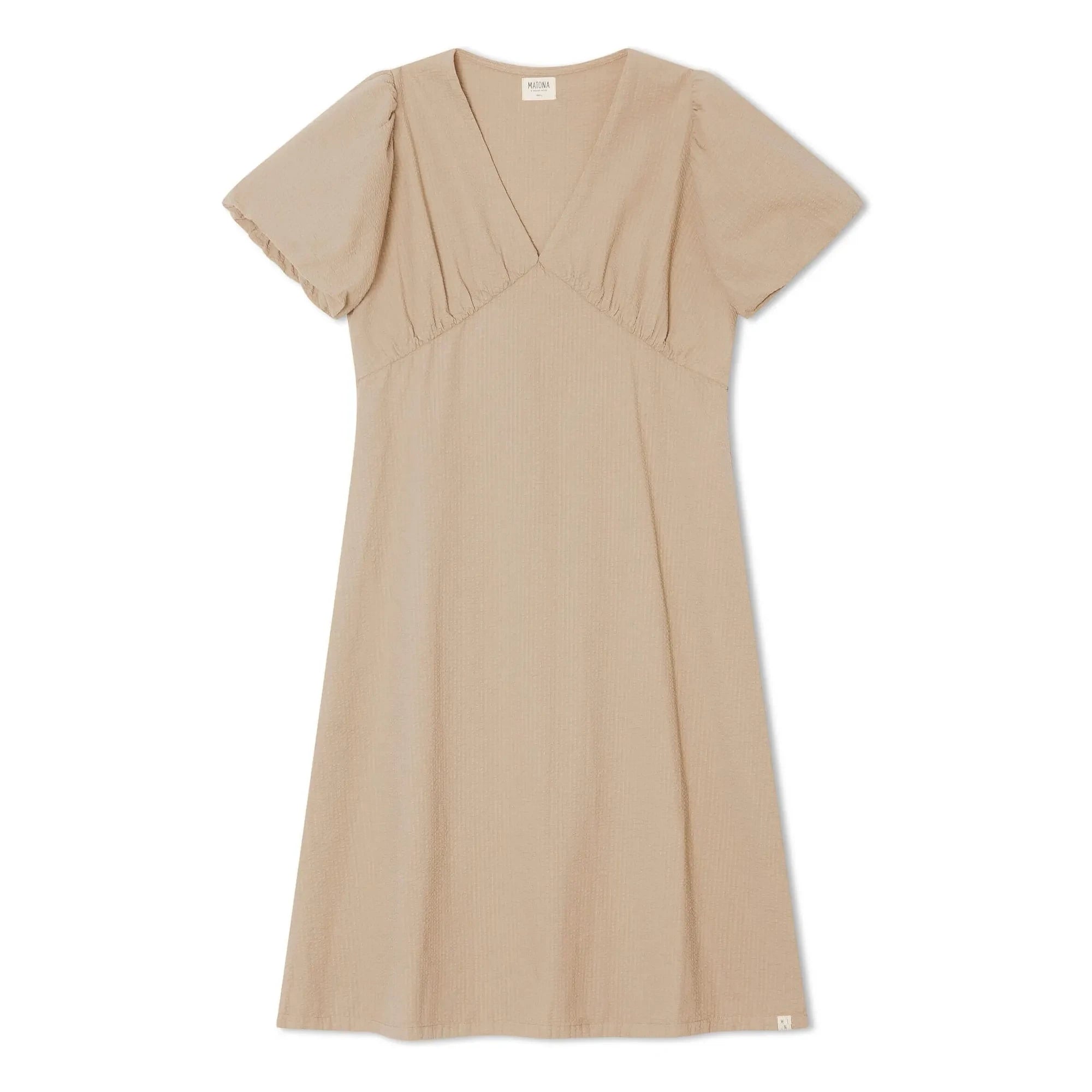 Matona - Mi-Long Organic Cotton Dress | Sand