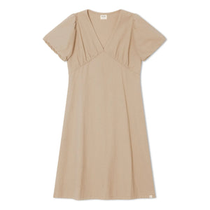 Matona - Mi-Long Organic Cotton Dress | Sand
