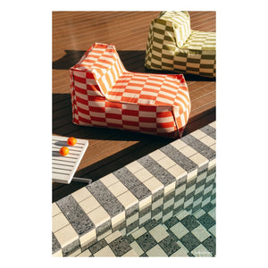 Nobodinoz - Matteo Tiles outdoor long pouf | Green