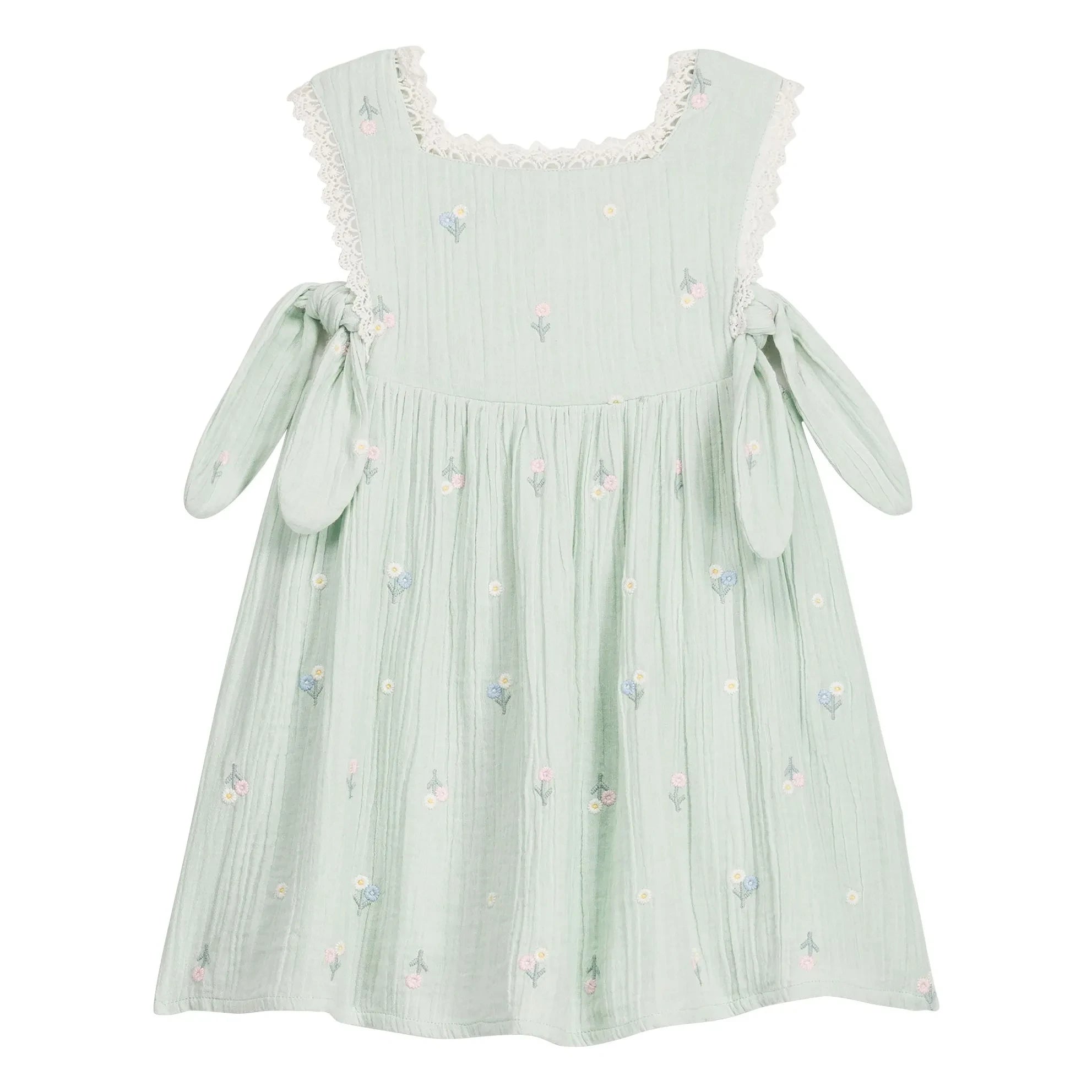 Louise Misha - Aloisa Fleurie Pinafore Dress | Almond Green