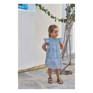 Tartine et Chocolat - Liberty Baby Gathered Dress | White