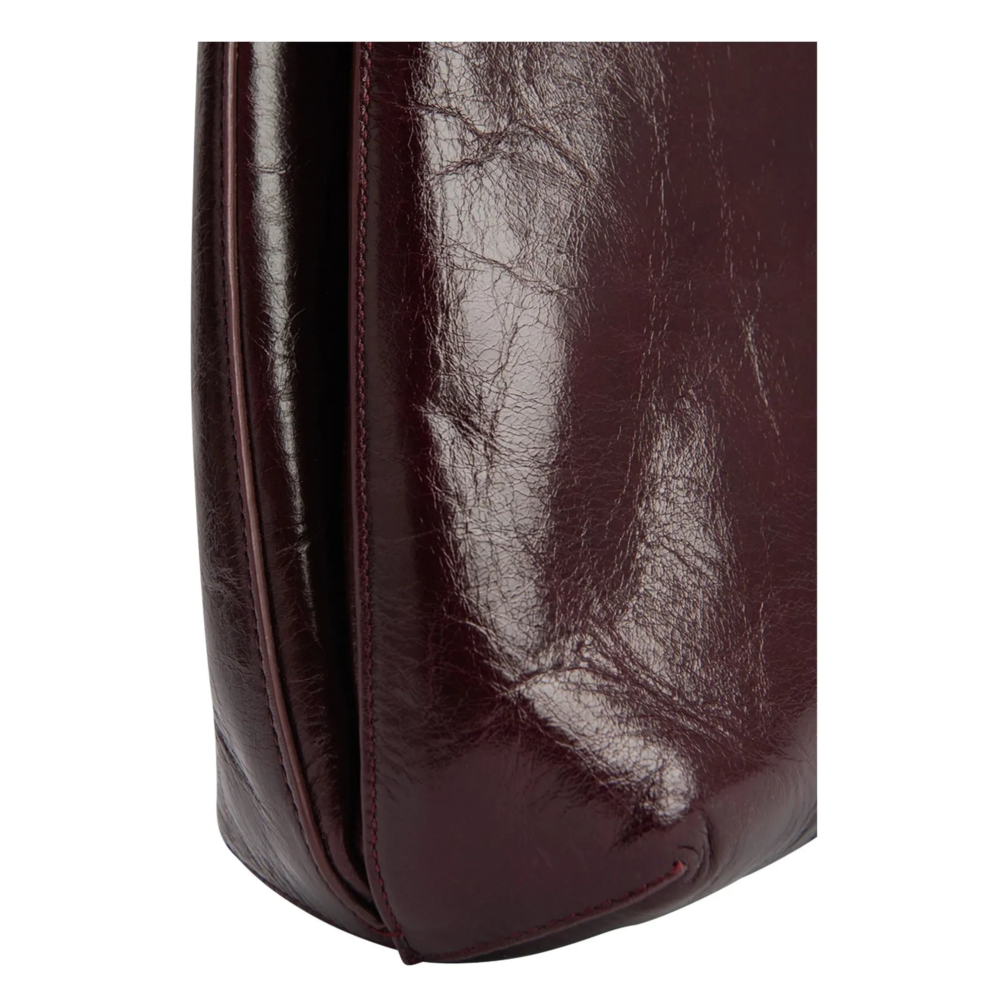 BY FAR - Amber Folio Leather Bag | Burgundy