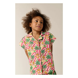 Tumble N'Dry - Vitoria Palm Organic Cotton Shirt | Pink