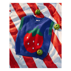 Goldie + Ace - Strawberry Sleeveless Sweater | Dark Blue