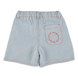 Piupiuchick - Striped Denim Shorts | Blue