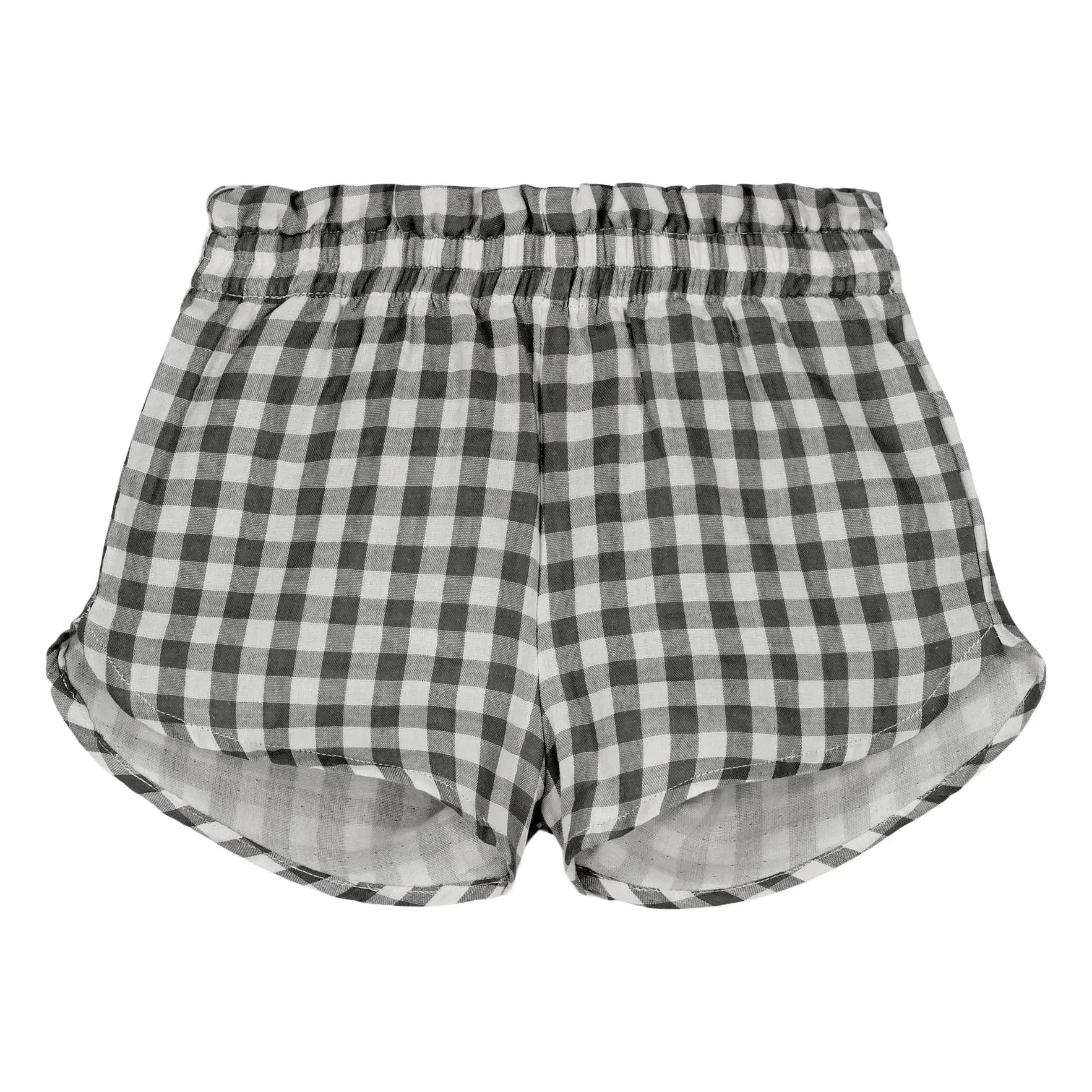 Studio Bohème - Georgette Gingham Organic Cotton Gauze Shorts | Black
