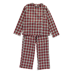 Risu Risu - Lao Plaid Organic Cotton Pajamas | Red