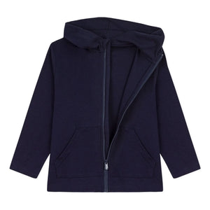 Petit Bateau - Zip-up Hooded Sweatshirt | Navy Blue