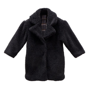 the new society - Freya Organic Cotton Faux Fur Coat | Charcoal Gray