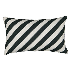 The Socialite Family - Striped Jacquard Carino Rectangular Pillow | Dark Green