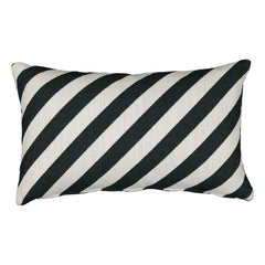 The Socialite Family - Striped Jacquard Carino Rectangular Pillow | Dark Green