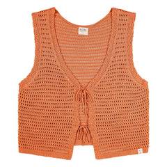 Matona - Strappy Knotted Organic Cotton Vest | Apricot