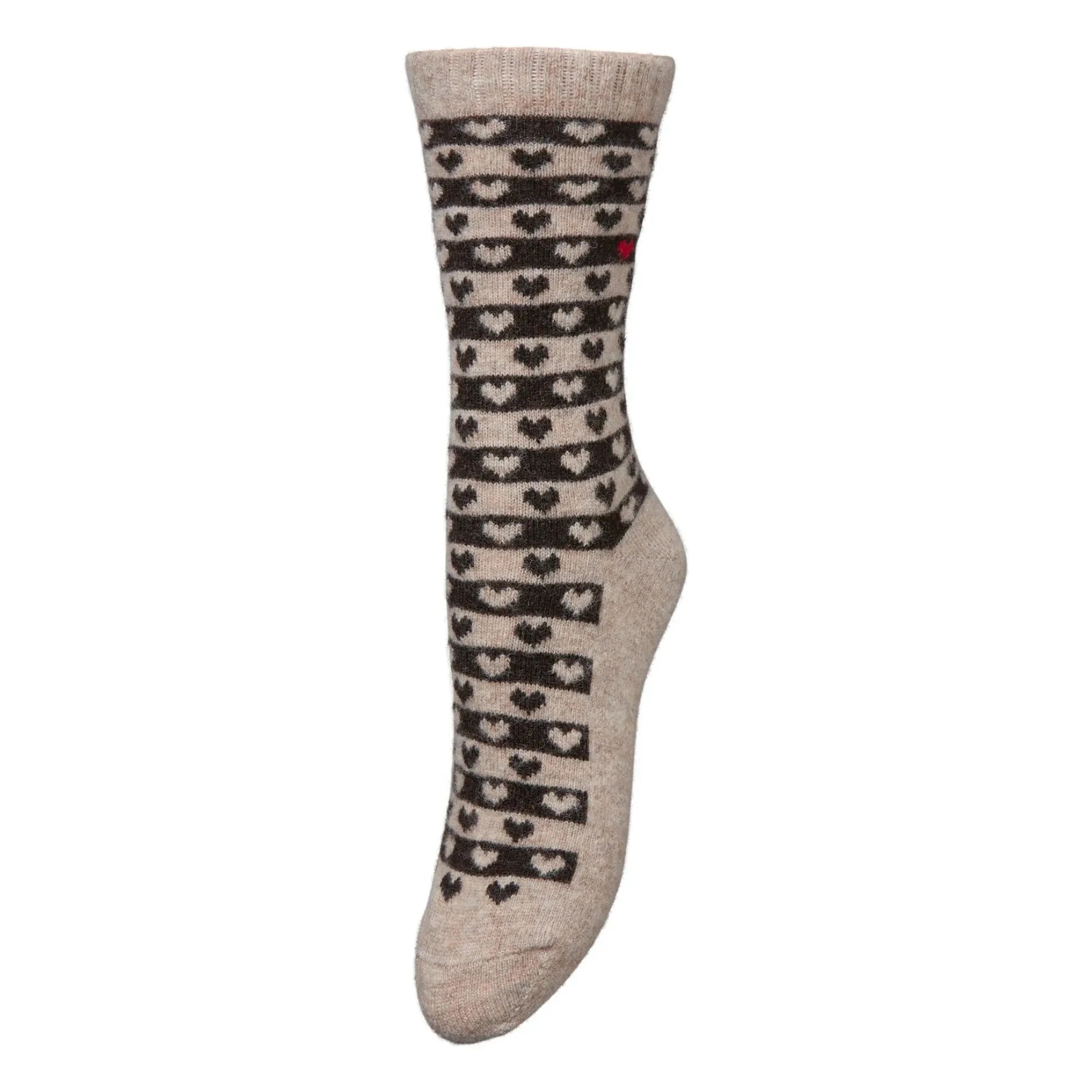 Becksöndergaard - Heart Wola Wool Socks | Beige