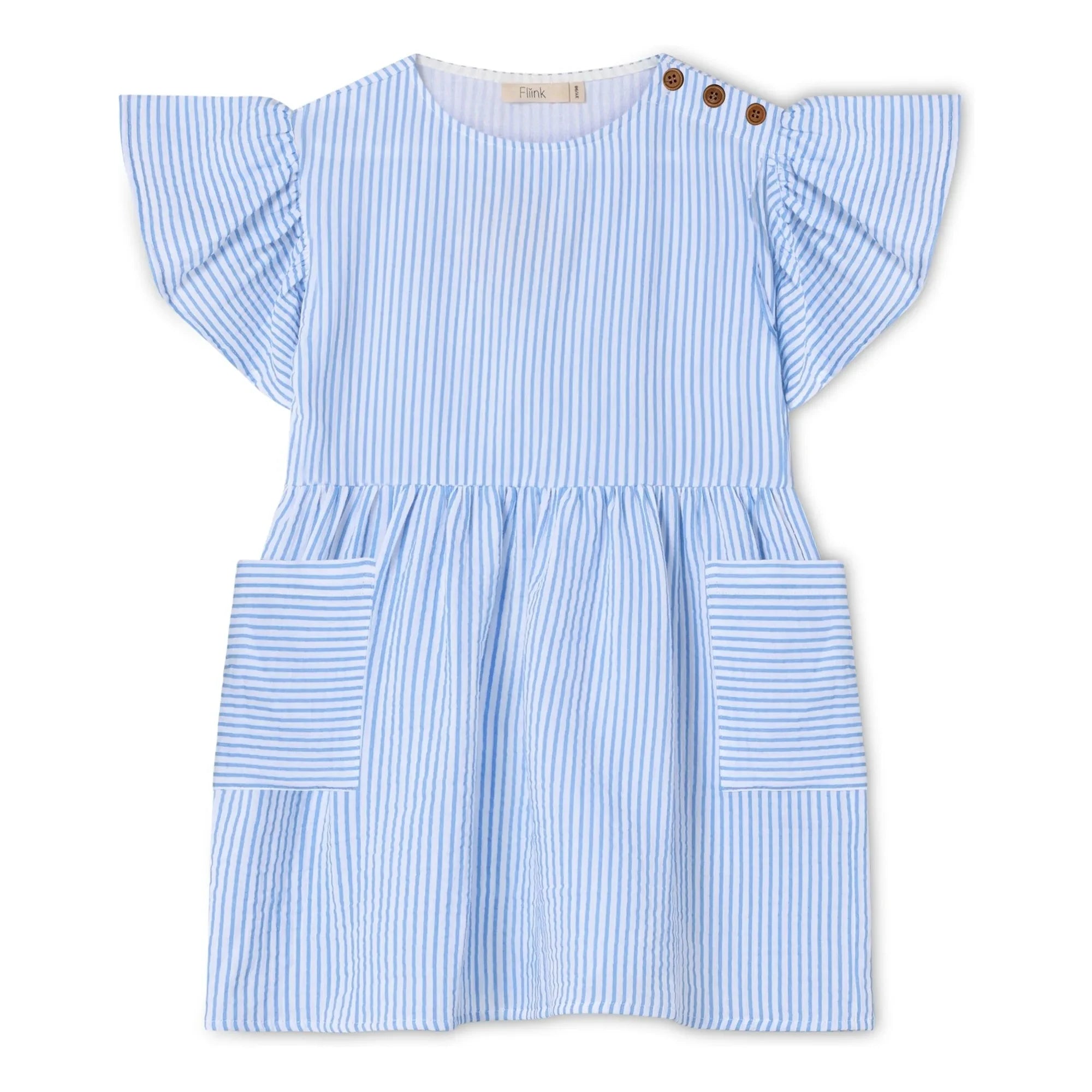 Fliink - Striped Cha Cha Dress | Light Blue