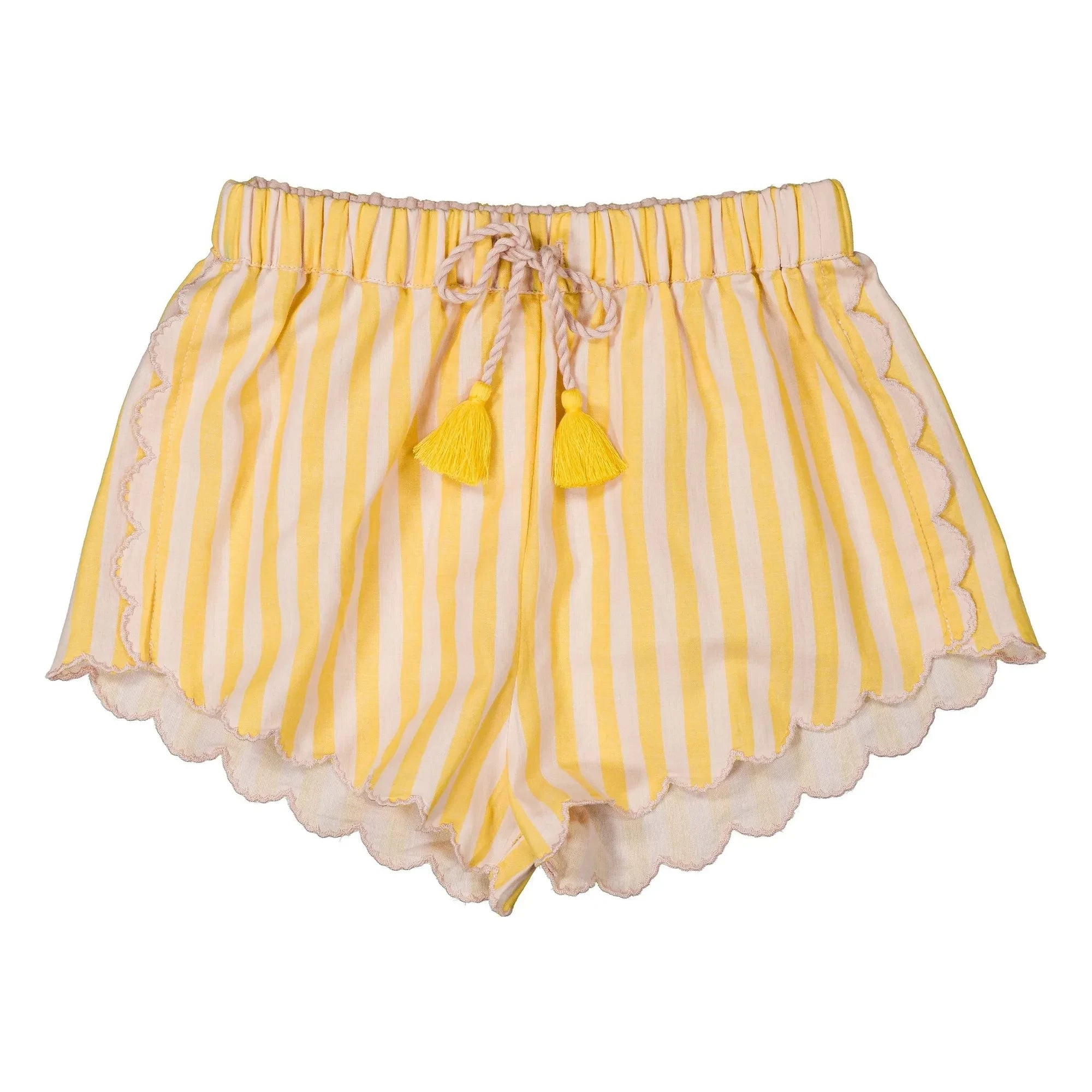Louis Louise - Kalea Striped Ruffled Shorts | Yellow