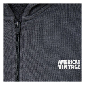 American Vintage - Doven Zip Sweatshirt | Marled Charcoal Gray