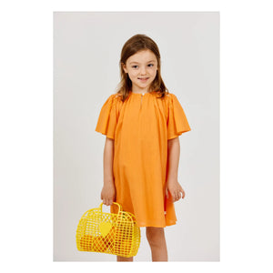 Arsène et Les Pipelettes - Organic cotton voile ruffled dress | Orange