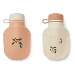 Liewood - Lizzie Silicone Smoothie Bottle - Set of 2 | Peach / Seashell