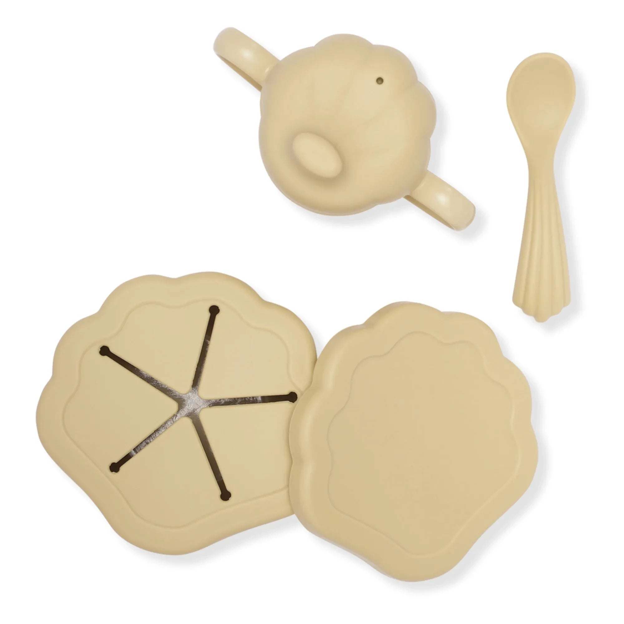 Konges Sløjd - Oyster Silicone Tableware Set 4 Pieces | Beige