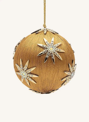 Anna + Nina - Starry Night Saffron Christmas Bauble | Yellow
