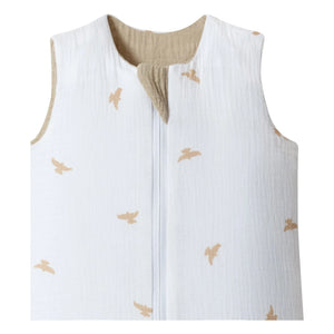 Les Petites Billes - Reversible multi-season sleep suit made of double-layer muslin fabric | Beige