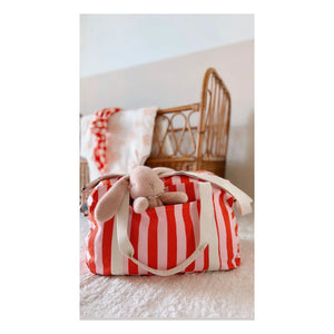 Rose in April - Raphaël striped diaper bag | Red