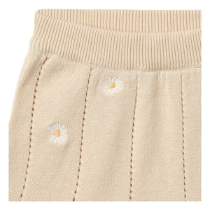 Wheat - Dua Flowers Organic Cotton Knit Shorts | Ecru