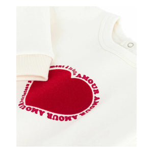 Petit Bateau - Sweat Heart Love | Ekru