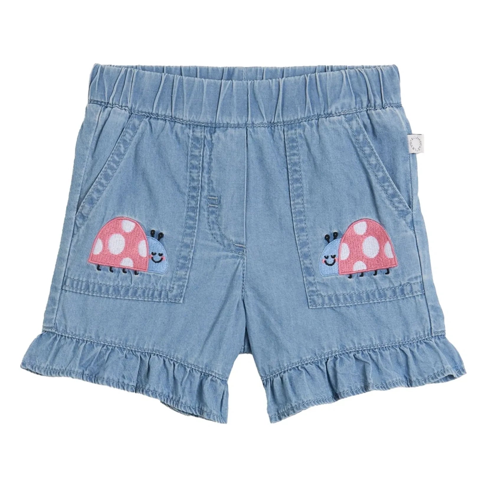 Stella McCartney Kids - Denim Shorts with Ladybirds Organic Cotton | Blue