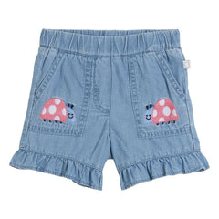 Stella McCartney Kids - Denim Kısa Şort Ladybirds Organik Pamuk | Mavi