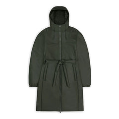 Rains - Lohja Long Belted Parka | Khaki