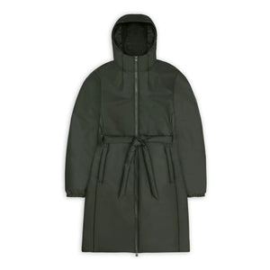 Rains - Lohja Long Belted Parka | Khaki