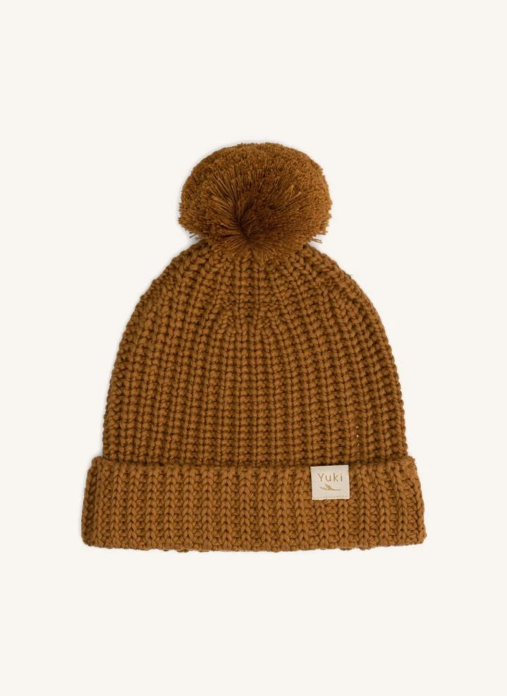 Yuki - Organic Cotton Knit Beanie | Brown