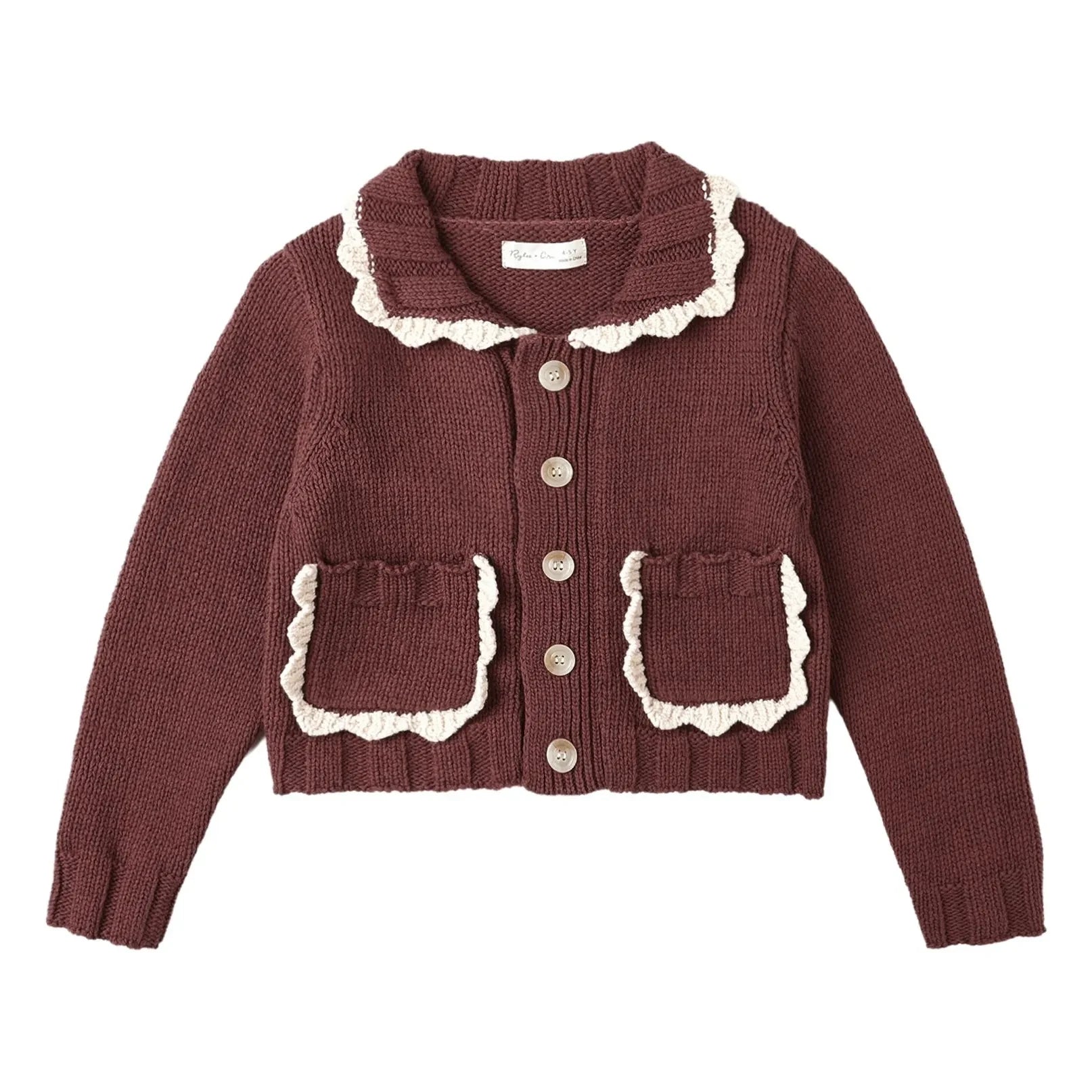 Rylee + Cru - Mini Knit Cardigan | Burgundy
