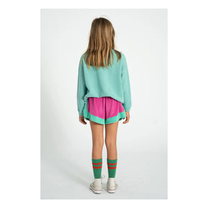 Piupiuchick - Color Block Organic Cotton Towel Shorts | Fuchsia