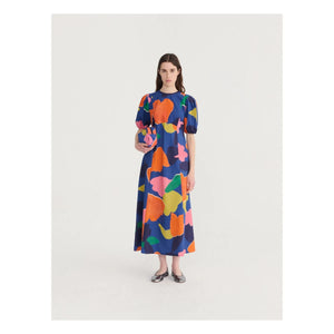 Bobo Choses - Blooming Color Organik Pamuk Elbise | Mavi