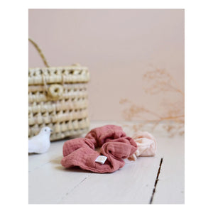 Bachca - Cotton Muslin Scrunchie - Set of 2 | Pink