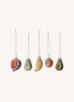 Bloomingville - Finka glass Christmas ornaments - Set of 5 | Red