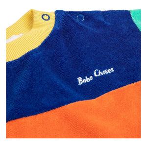 Bobo Choses - Renk Bloklu Organik Pamuklu Bebek Sweatshirt | Turuncu