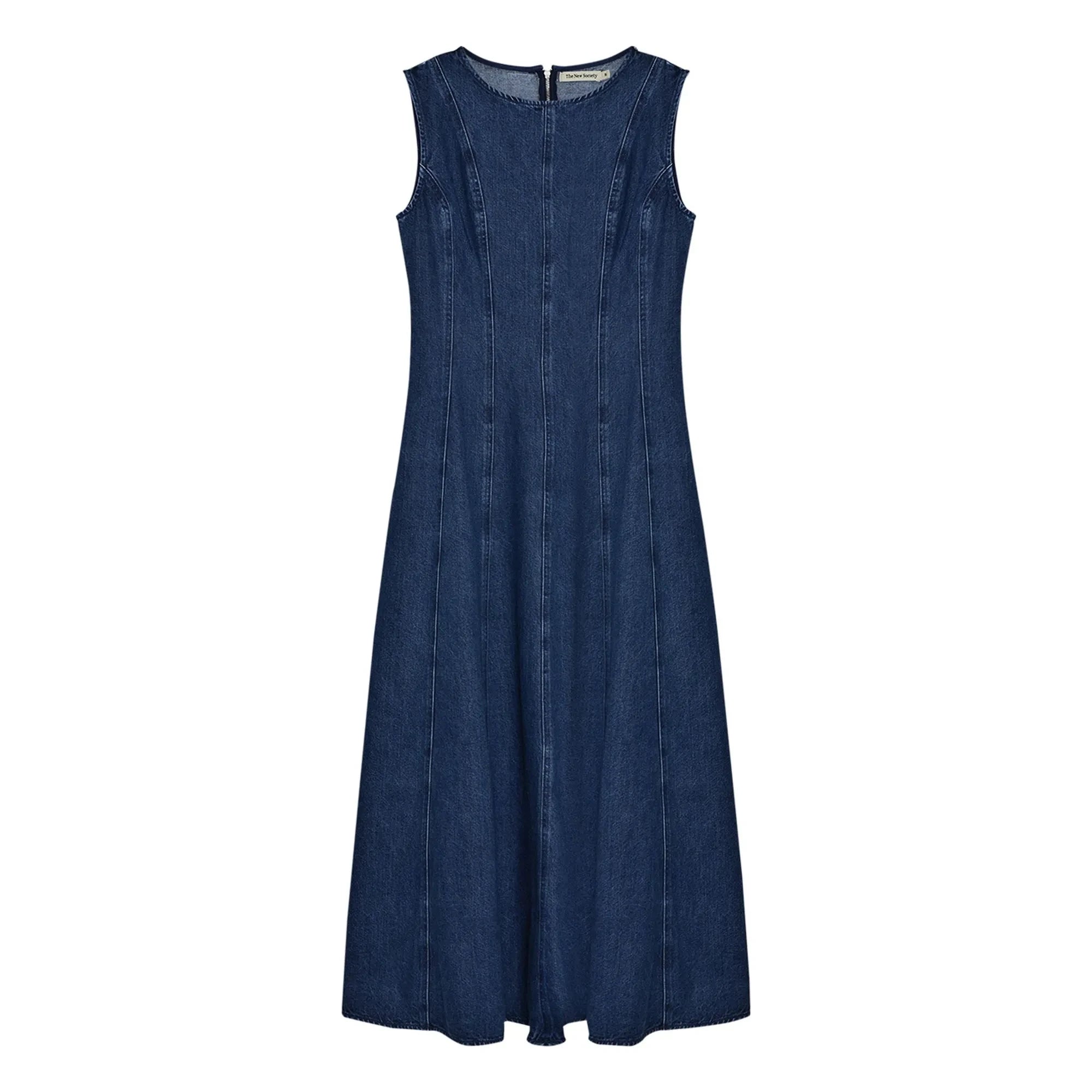 The New Society - Denim Cotton Dress | Blue Denim