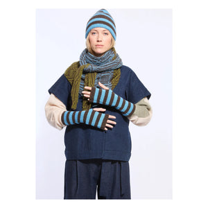Mapoésie - Oda Wool Çizgili Eldivenler | Mavi