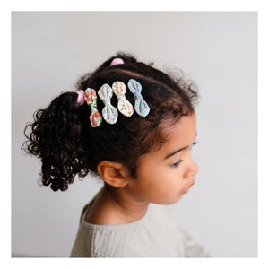 Mimi & Lula - 4 Floral Pattern Bow Hair Clip Set | Ivory